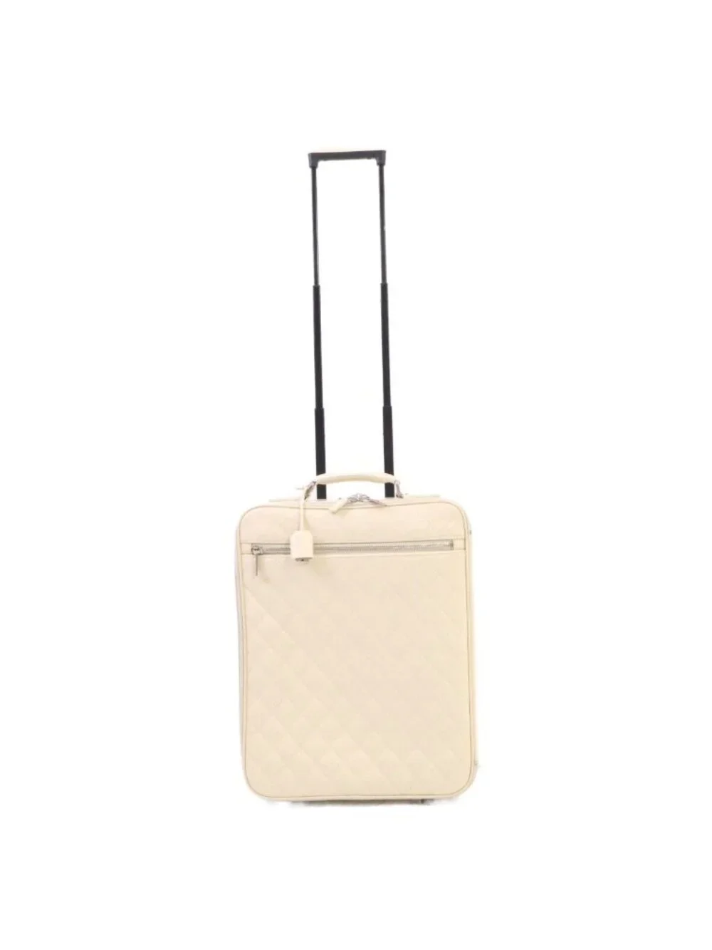 Chanel Vintage Calfskin Beige Quilted Carry Case Travel